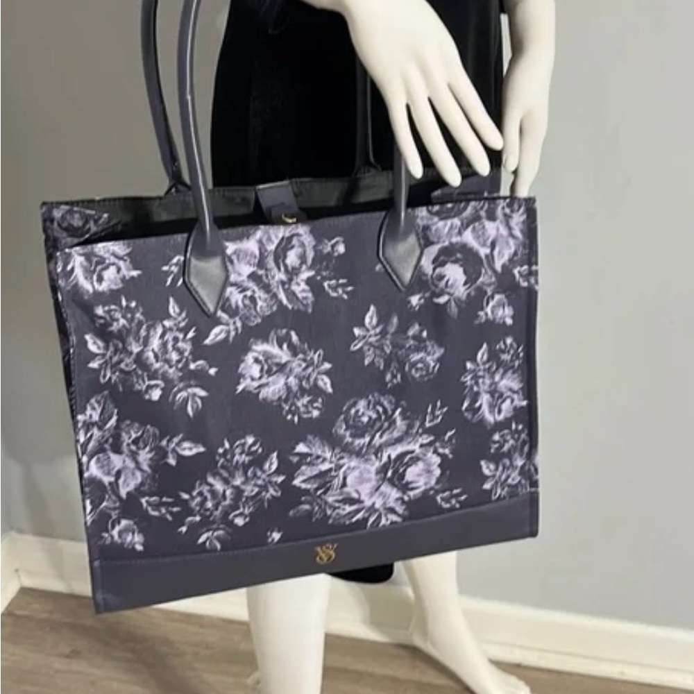 Floral Gray Tote Bag